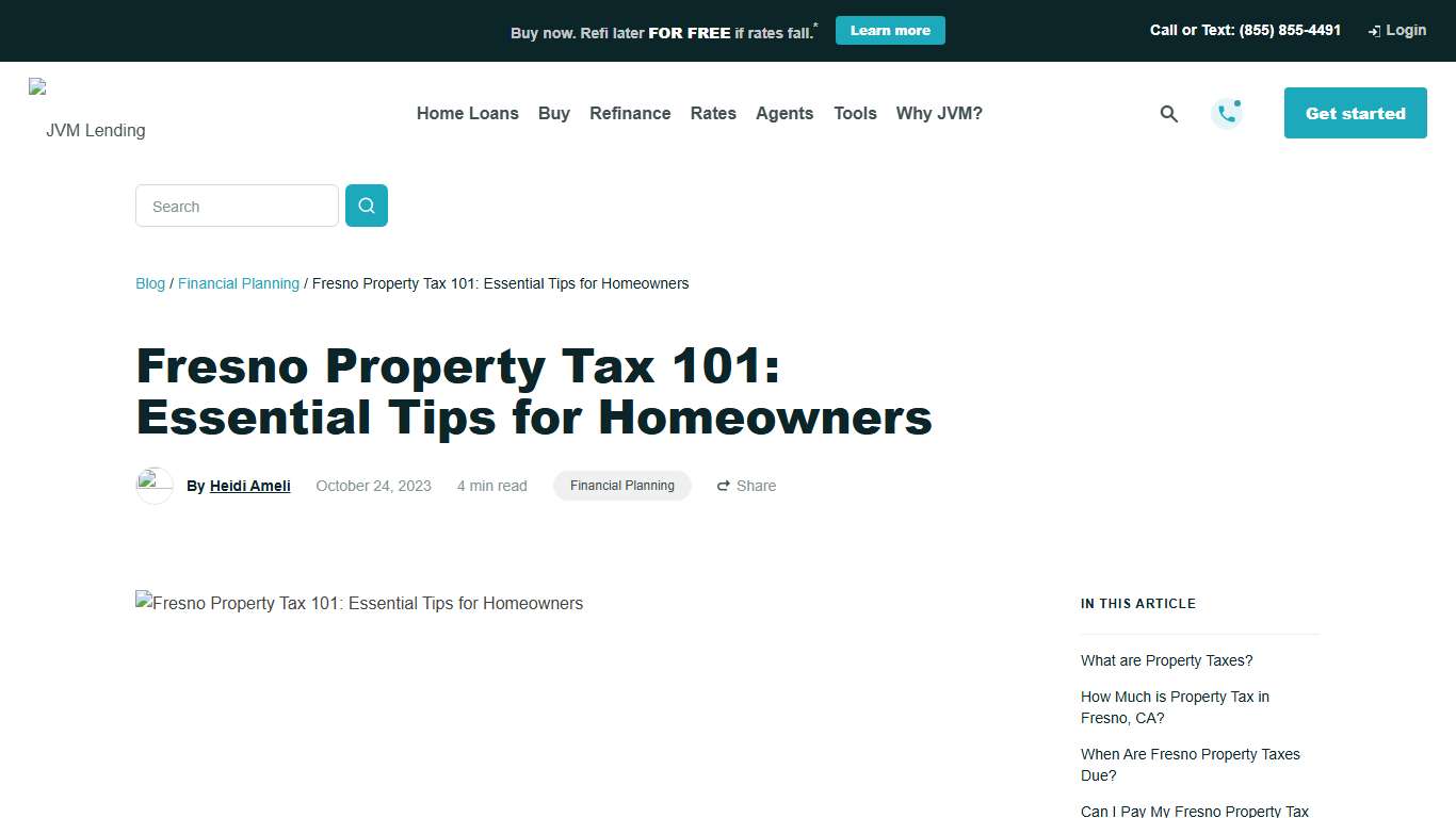 Fresno Property Tax 101: Essential Tips for Homeowners - JVM Lending