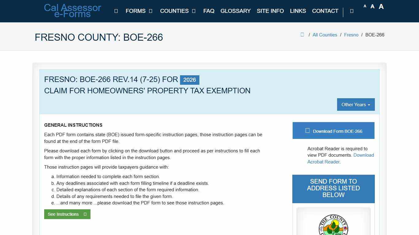 CAA e-Forms Service Center - Fresno: BOE-266